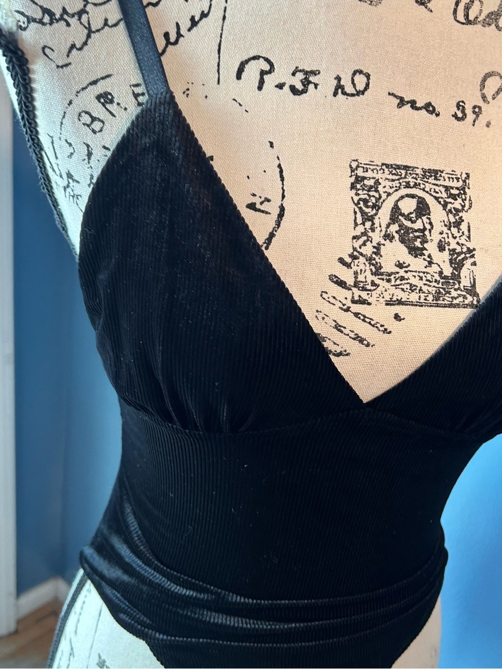 ⭐️ 5 for $25 ⭐️  velvet V-Neck Ribbed bodysuit